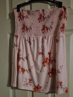 Women’s Pink Floral Strapless Tunic